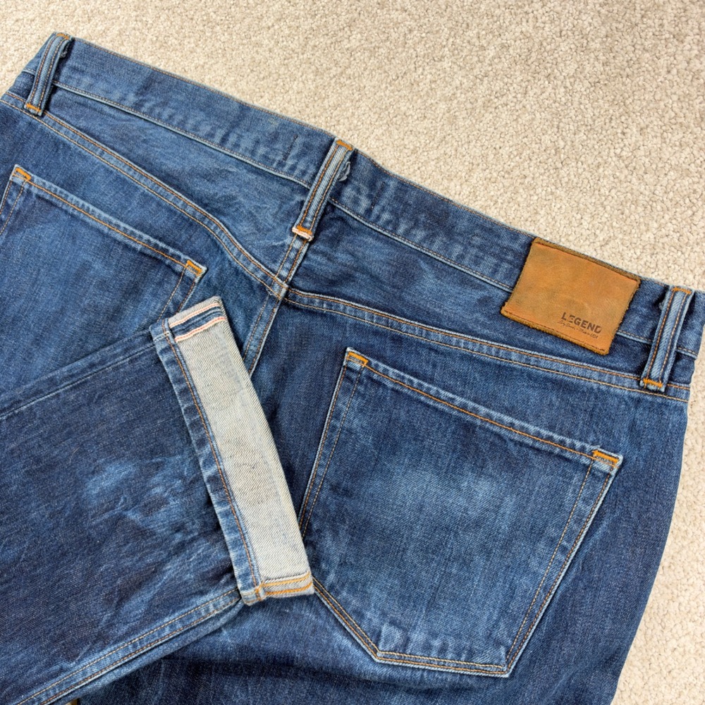 Lucky Brand 121 Heritage Slim Jeans Mens 38x32 Blue Legend Selvedge Made in USA
